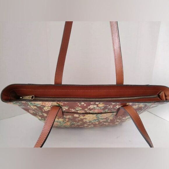 Patricia Nash vintage botanical garden floral brown shoulder bag NWT - Picture 4 of 14
